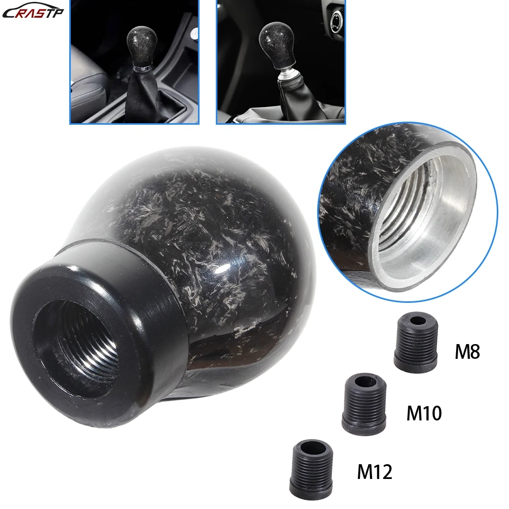 RASTP-Universal M8/M10/M12 Gałka zmiany biegów z kutego włókna Samochodowa dźwignia zmiany biegów Pasuje do Honda VW BMW Toyota Gałka zmiany biegów SFN114