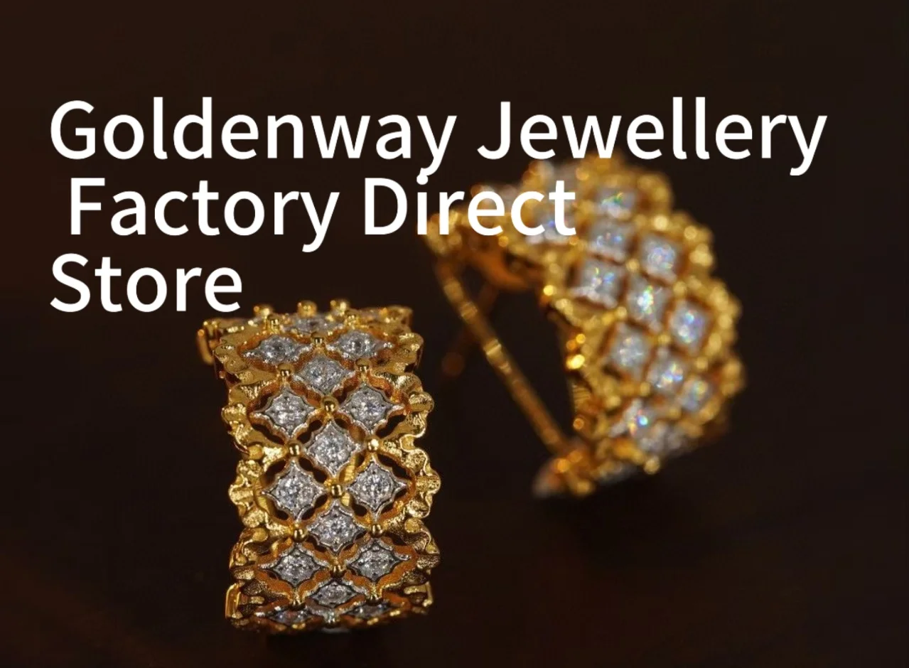 

Goldenway Unique 925 Silver Real High Carbon Diamond Earrings Gold C Shape Circle Ear Hoop Buckle Bold Waterproof Daily Jewelry