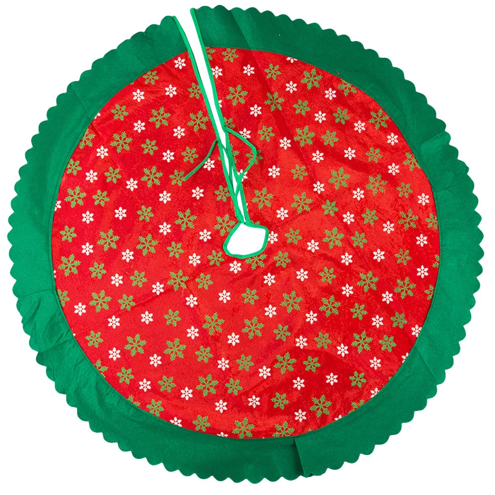 

Christmas Tree Skirt Decorative Snowflake Xmas Carpet Accessory Ornament Round Reindeer House Design Hide Stand Debris