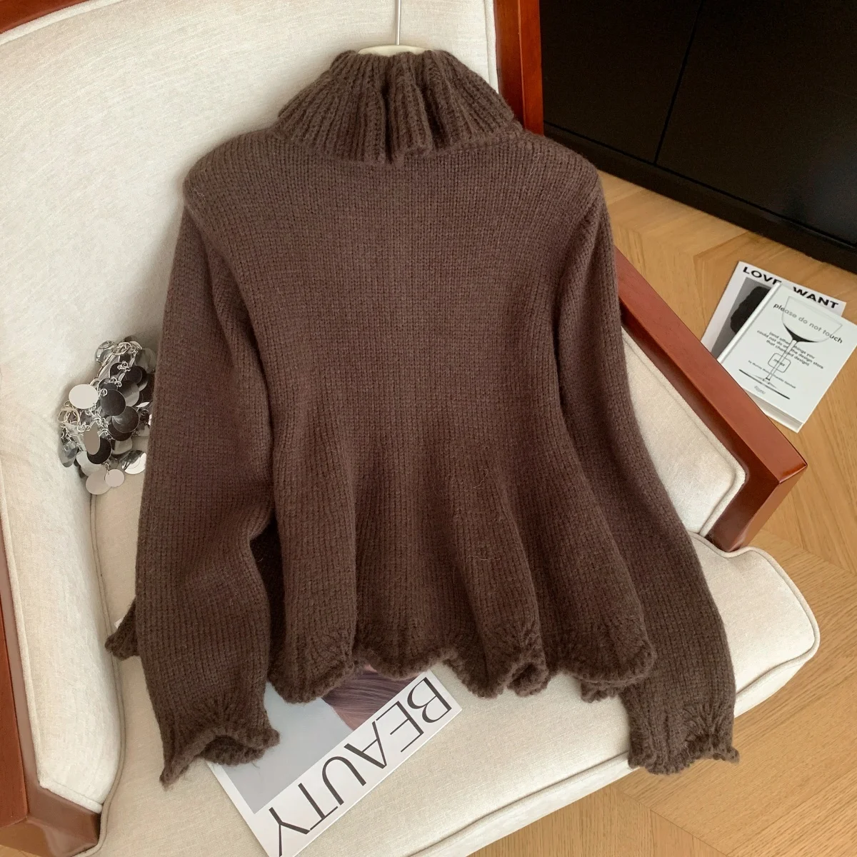 Dames kaki vest trui vintage jaren 2000 elegante trui gebreide lange mouwen Koreaanse trui herfst winter mode kleding 2025