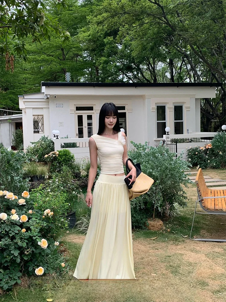 

Комплект Venuii: топ с цветочным принтом и длинная юбка, женский облегающий костюм-двойка для свиданий, весна-лето-осень