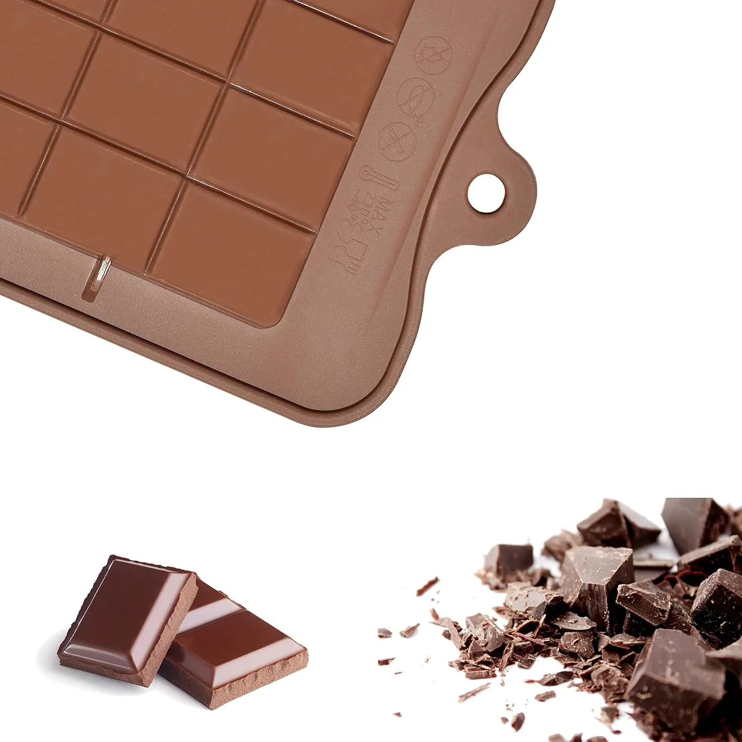 Chocolate Bar Molds Break-Apart Chocolate Molds, Set of 4 Packs Food Grade Non-Stick Silicone Protein and Energy Bar Molds