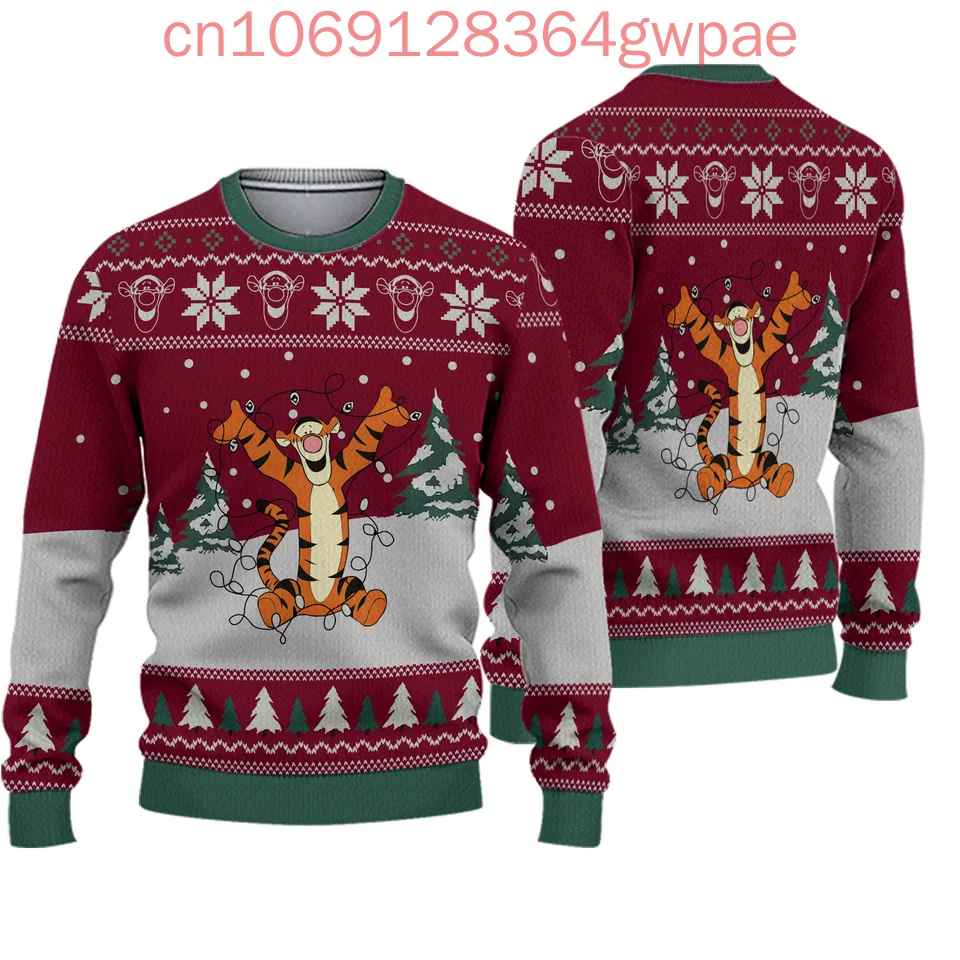 Disney Winnie the Pooh Tigger Ugly Christmas Sweater Christmas Sweater Xmas Gifts Fashion Ugly Christmas Sweater