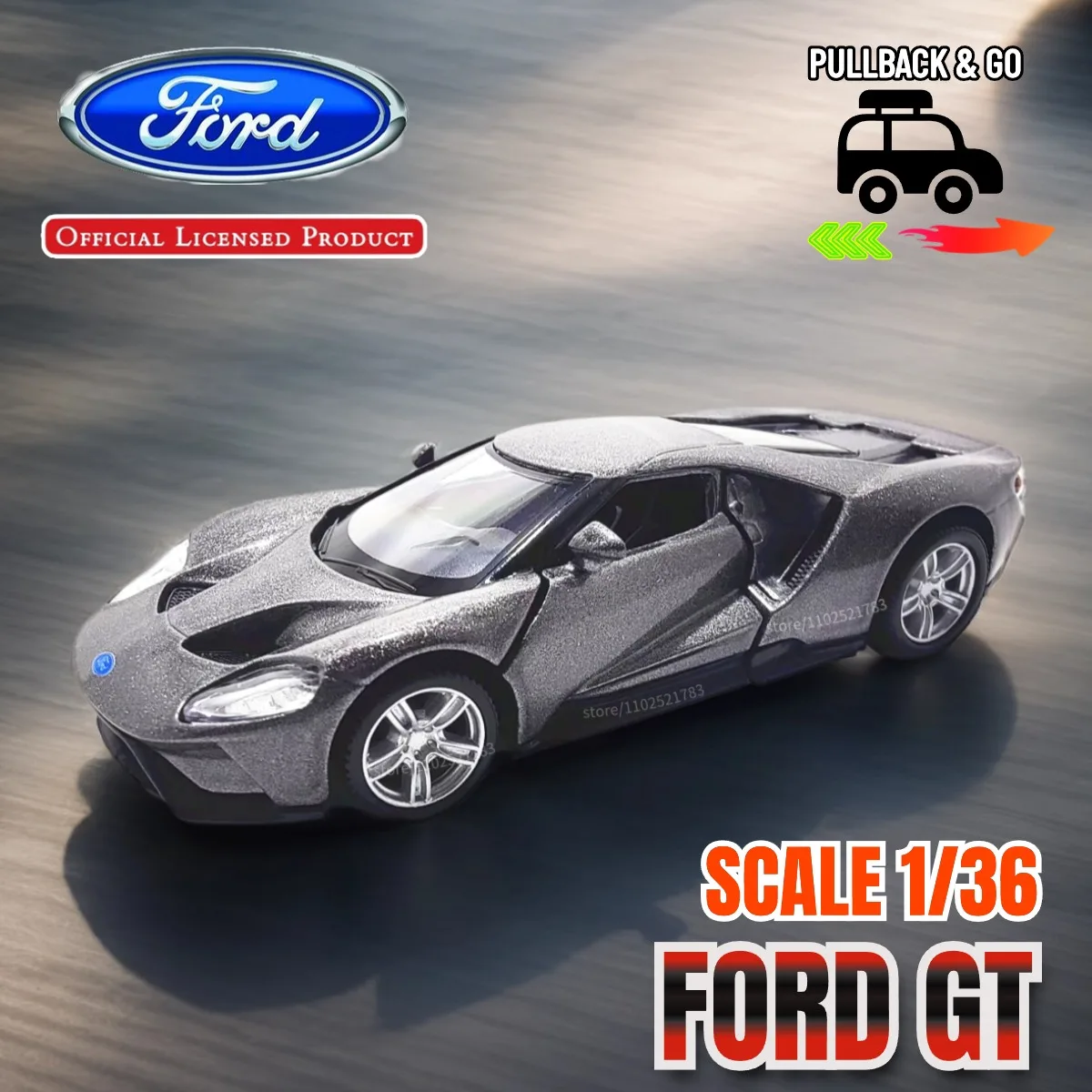 1:36 Ford GT Coupe Super Sport Car Model Replica Scale Metal Diecast Miniature Art Vehicle Collection Xmas Gift Boy Toy