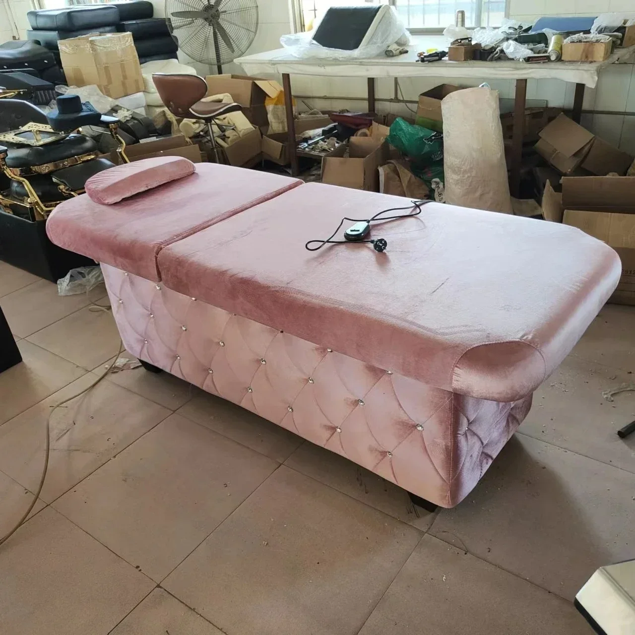 

Massage Table Bed Leather Treatment Bed Beauty Pink Spa Table Facial Bed