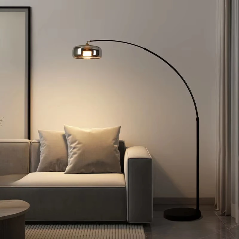 Simple floor lamp three-color dimming eye protection button control