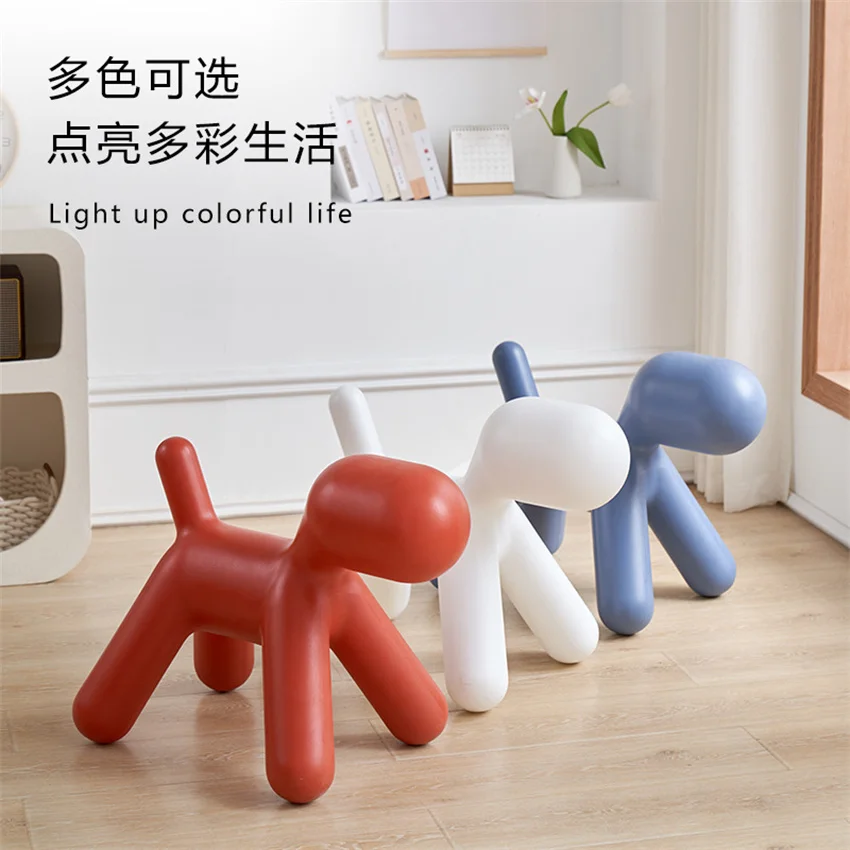 

Nordic Creative Puppy Design Chair Plastic Children's Chair Cute Cartoon Kindergarten Dalmatian Dog Animal Stool Home Furniture
