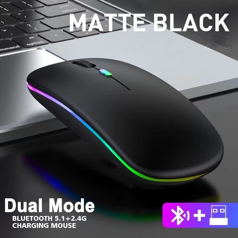 2.4G Draadloze Muis Rgb Oplaadbare Bluetooth Muizen Draadloze Computer Mause Led Achtergrondverlichting Ergonomische Gaming Muis Voor Laptop Pc