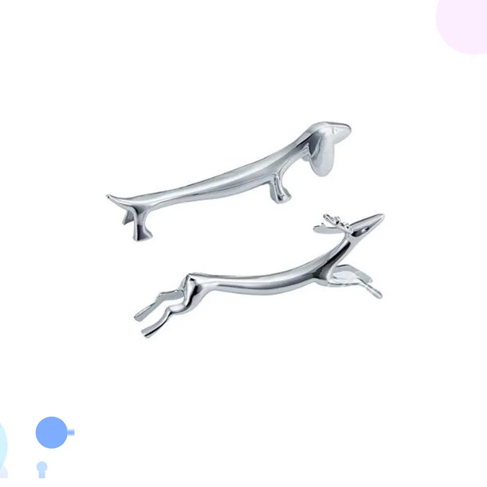 2Pcs Dog Shape Chopstick Holder Zinc Alloy Elegant Chopsticks Rest Spoon Fork Stand for Home Kitchen Dining Table view 2