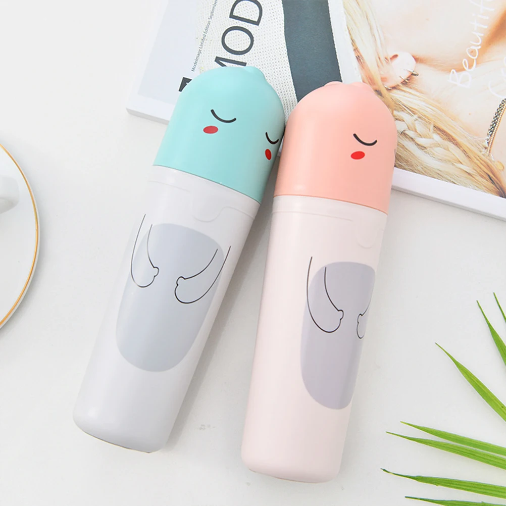 2 قطعة صندوق فرشاة الأسنان المحمولة حامل فرشاة الأسنان الغبار للسفر المنزل استخدام مادة ممتازة يمنع تشوه الفرشاة سهلة ل