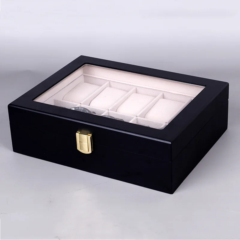 صندوق ساعة جلدي ريترو أسود صندوق تخزين ساعات الرجال ساعات المعصم الميكانيكية اكسسوارات المنظم صناديق صناديق العرض الفاخرة
