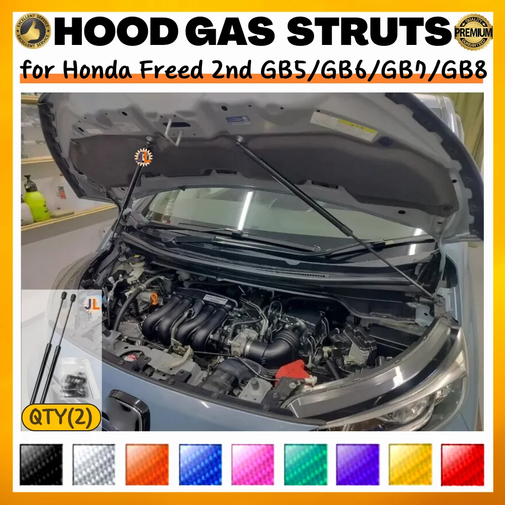 

Qty(2) Hood Struts for Honda Freed GB5/GB6/GB7/GB8 2016-2024 Front Bonnet Modify Gas Springs Shock Absorber Lift Support Dampers