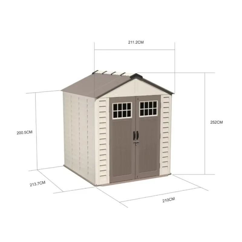 

7X7 FT Weather-Resistant Plastic Garden Shed with UV Protected Durable Resin Ventilated Easy Assembly Secure Outdoor Storage