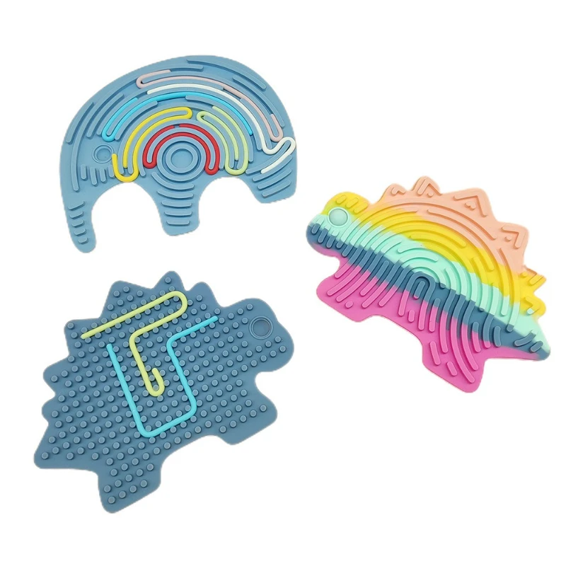 1 pçs novos bebês placa de atividade sensorial relaxante ansiedade tdah autismo alívio do estresse haste de silicone colorido brinquedo de descompressão presente do miúdo