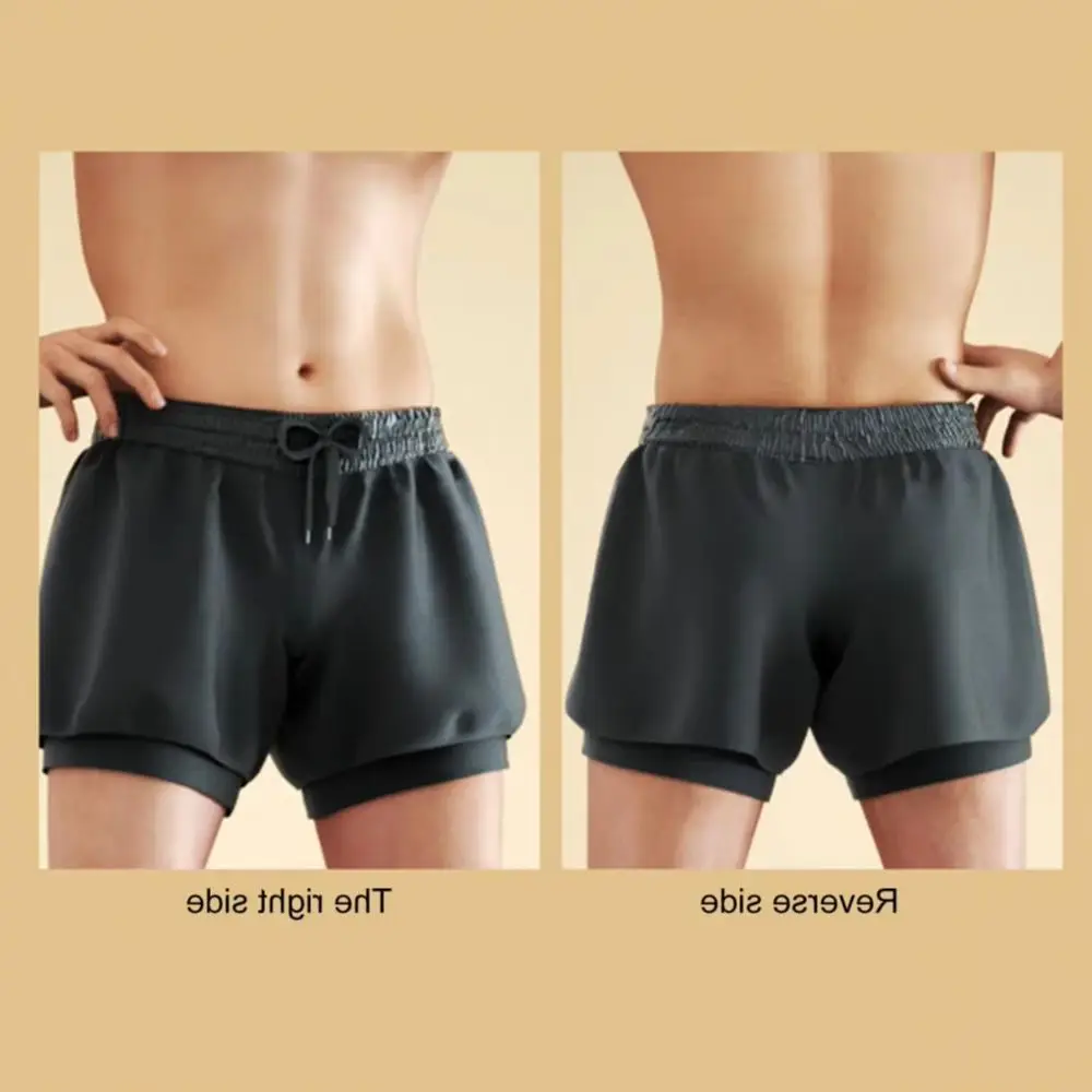Men Swimming Trousers Classic Men Swim Shorts Quick-drying Men's Swim Trunks with Drawstring Waist Double-layered for Anti-uv