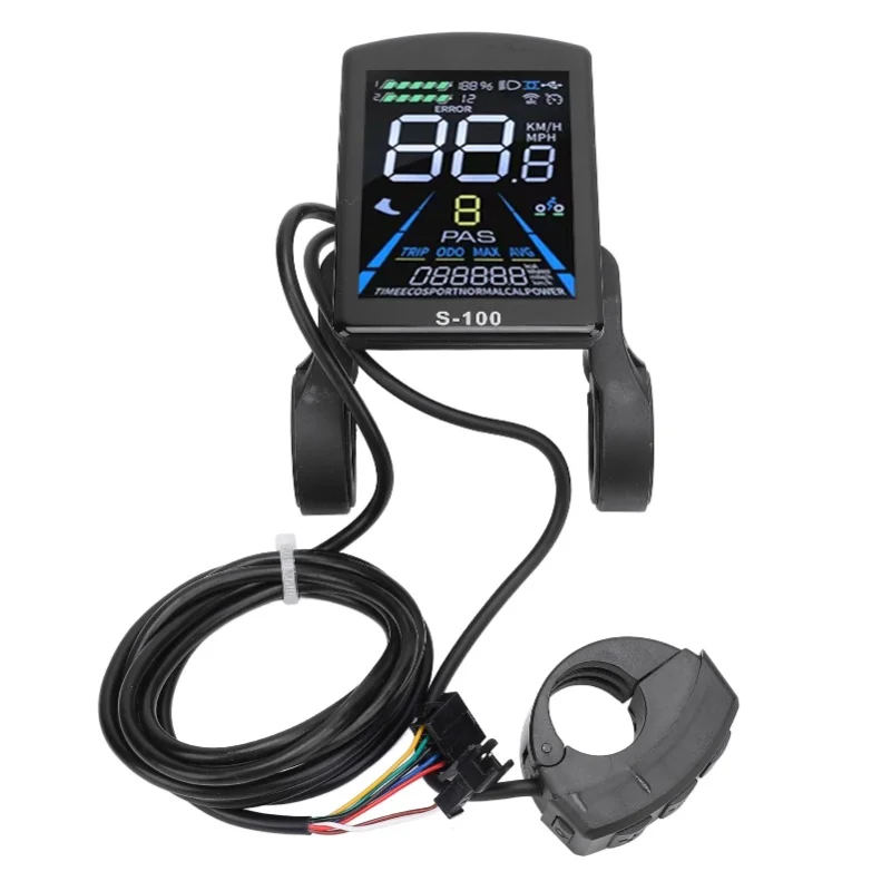 

Electric Bike LCD Display 24V 36V 48V 60V 72V Universal Water Proof Color LCD Display Panel With SM Connector
