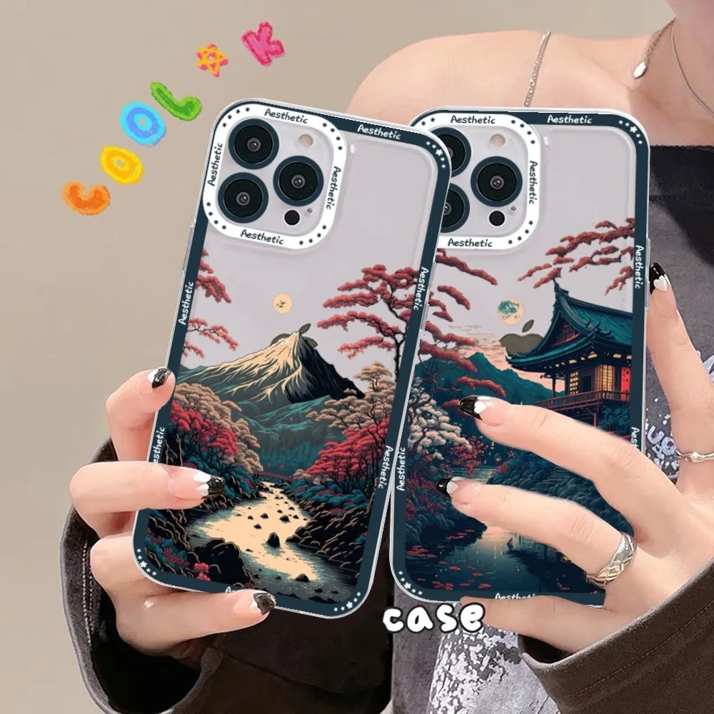 Japanese Aesthetic Mount Fuji Landscape Phone Case For Samsung A 10 20 30 70 13 21 32 72 22 51 52 53 71 73 32 4g 32 5g Fundas