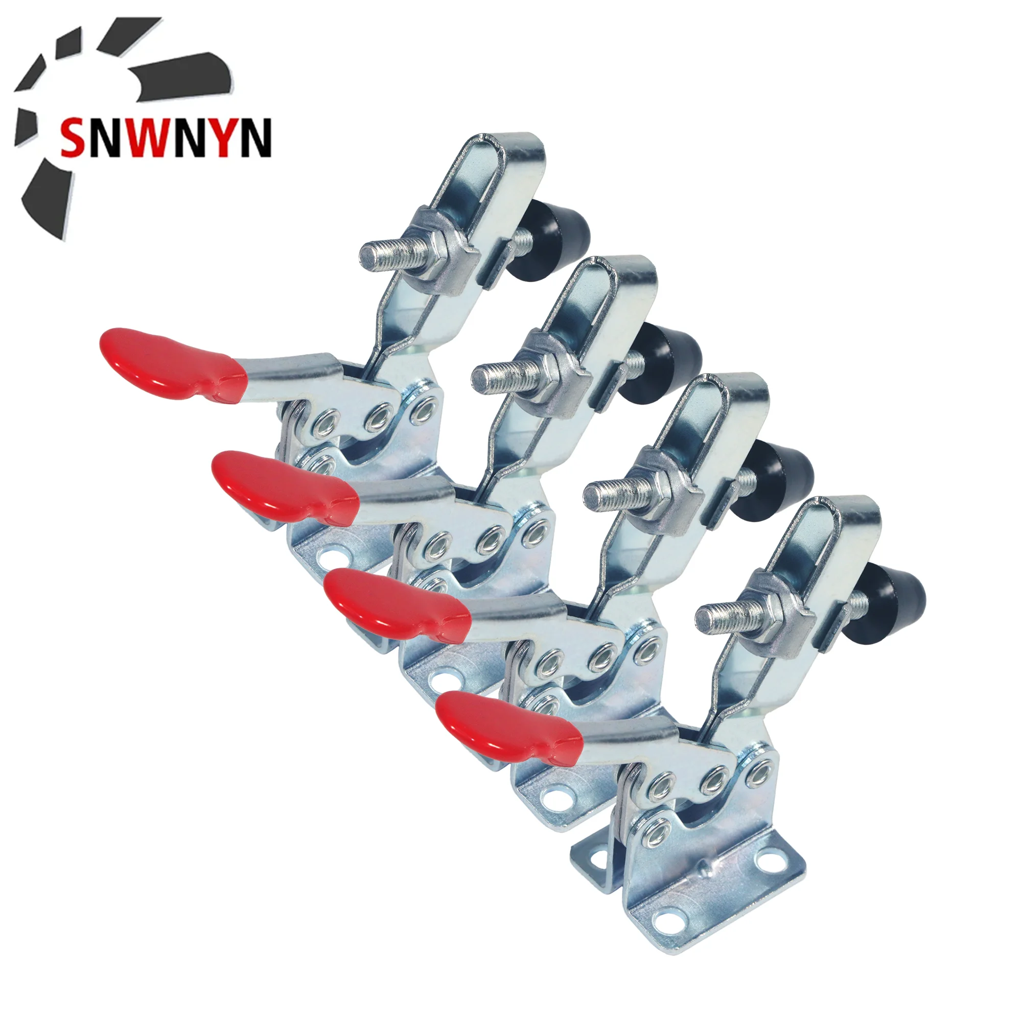 4 pz GH-201B Toggle Morsetto Orizzontale 100 kg Antiscivolo Rosso Morsetto Orizzontale Strumento A Sgancio Rapido Utensili A Mano Per Banco di Lavoro FAI DA TE