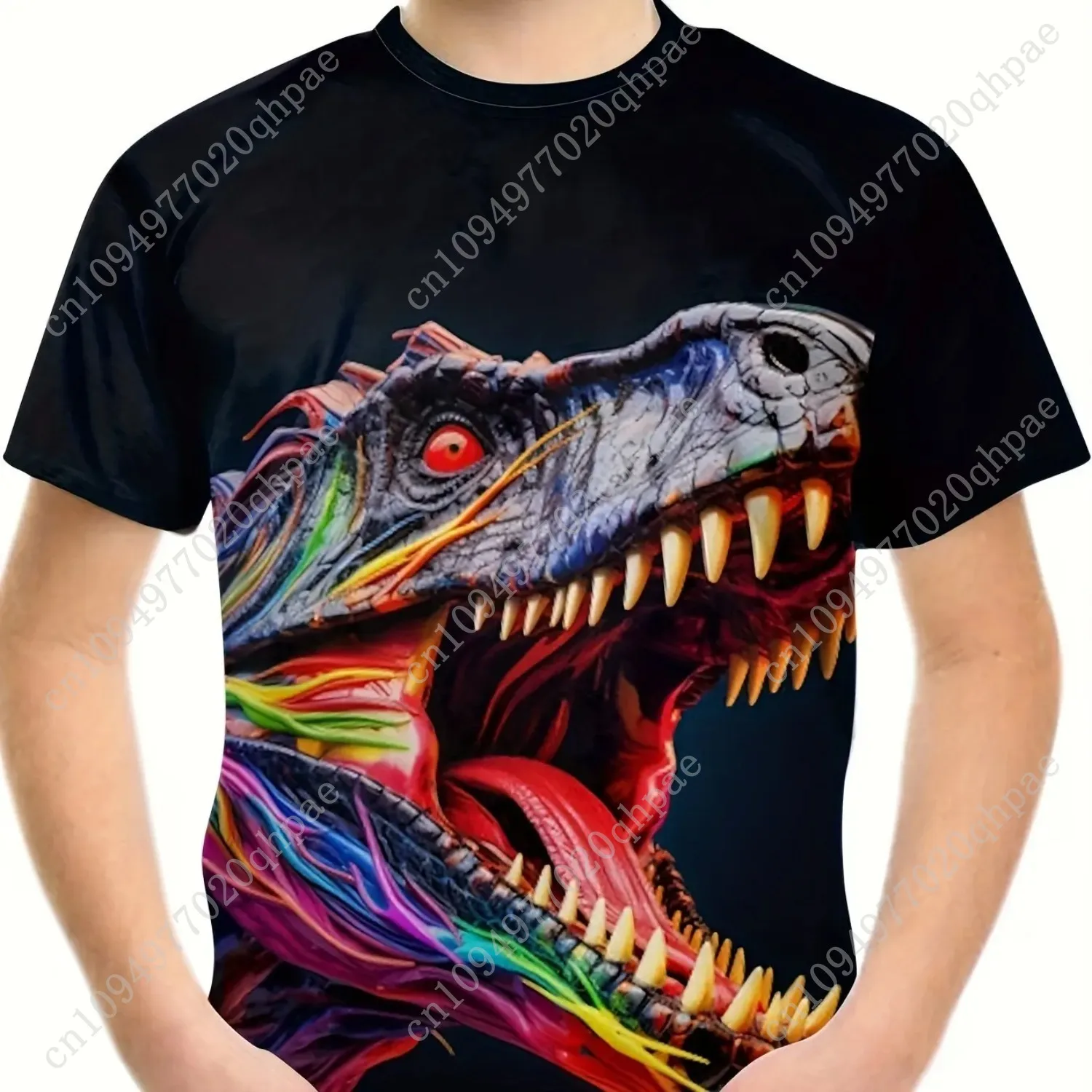 ملابس الأطفال الأولاد التي شيرت قصيرة الأكمام فتاة تي شيرت ثلاثية الأبعاد الكرتون الديناصورات عادية الجولة الرقبة تيز الاطفال ملابس الصيف بلايز