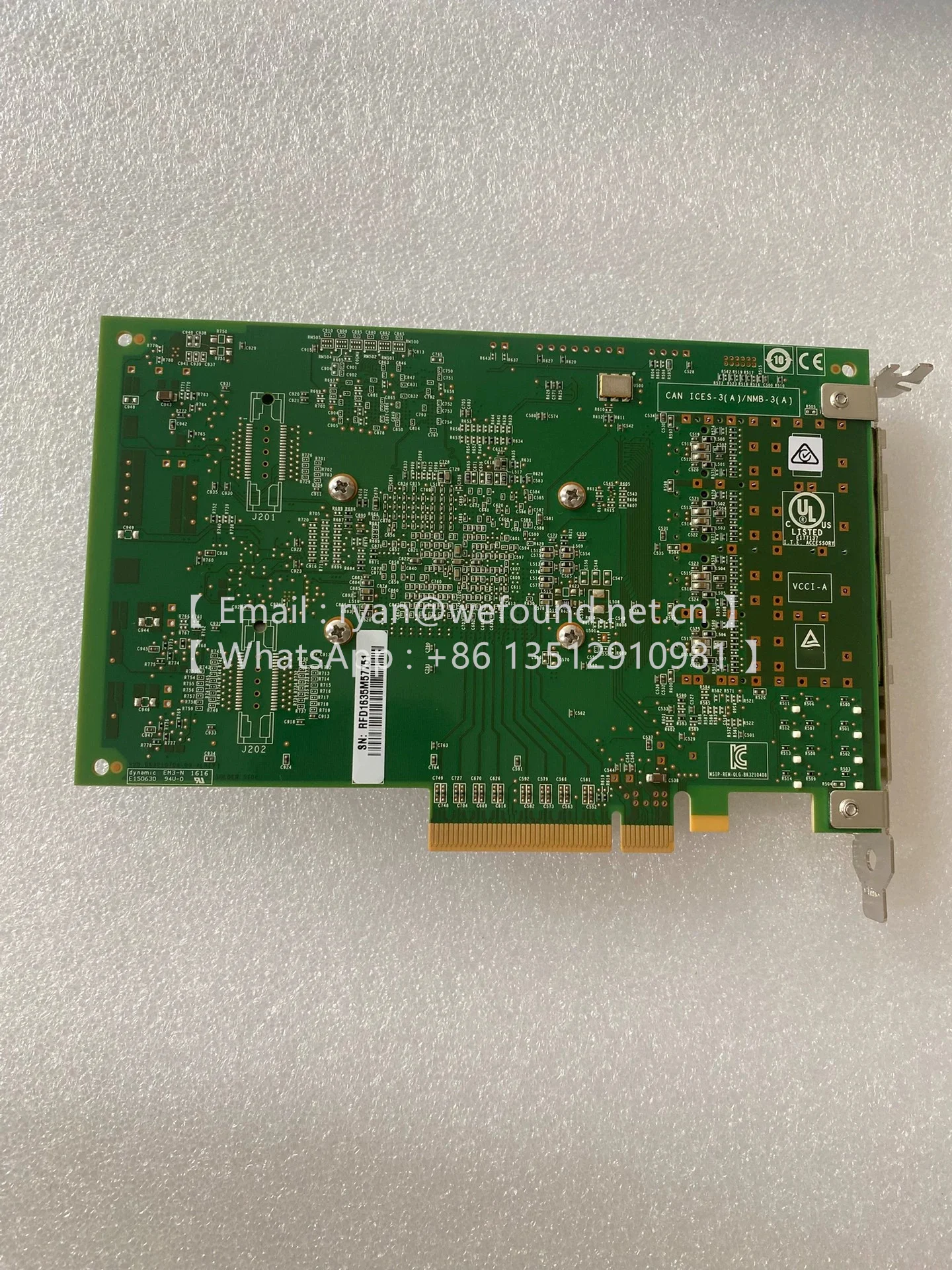 QLE2694-SR  PCIe 3.0 x8 Quad-port 16GFC SR-Optic SFP+ Full Height 16Gb Fibre Channel Adapter