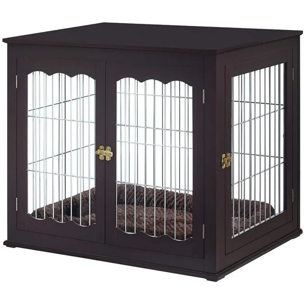 

Large Dog Cage, Beautiful Indoor Kennel, Modern Decorative Pet House Dog Cage, Side Table and Bedside Table, Espresso