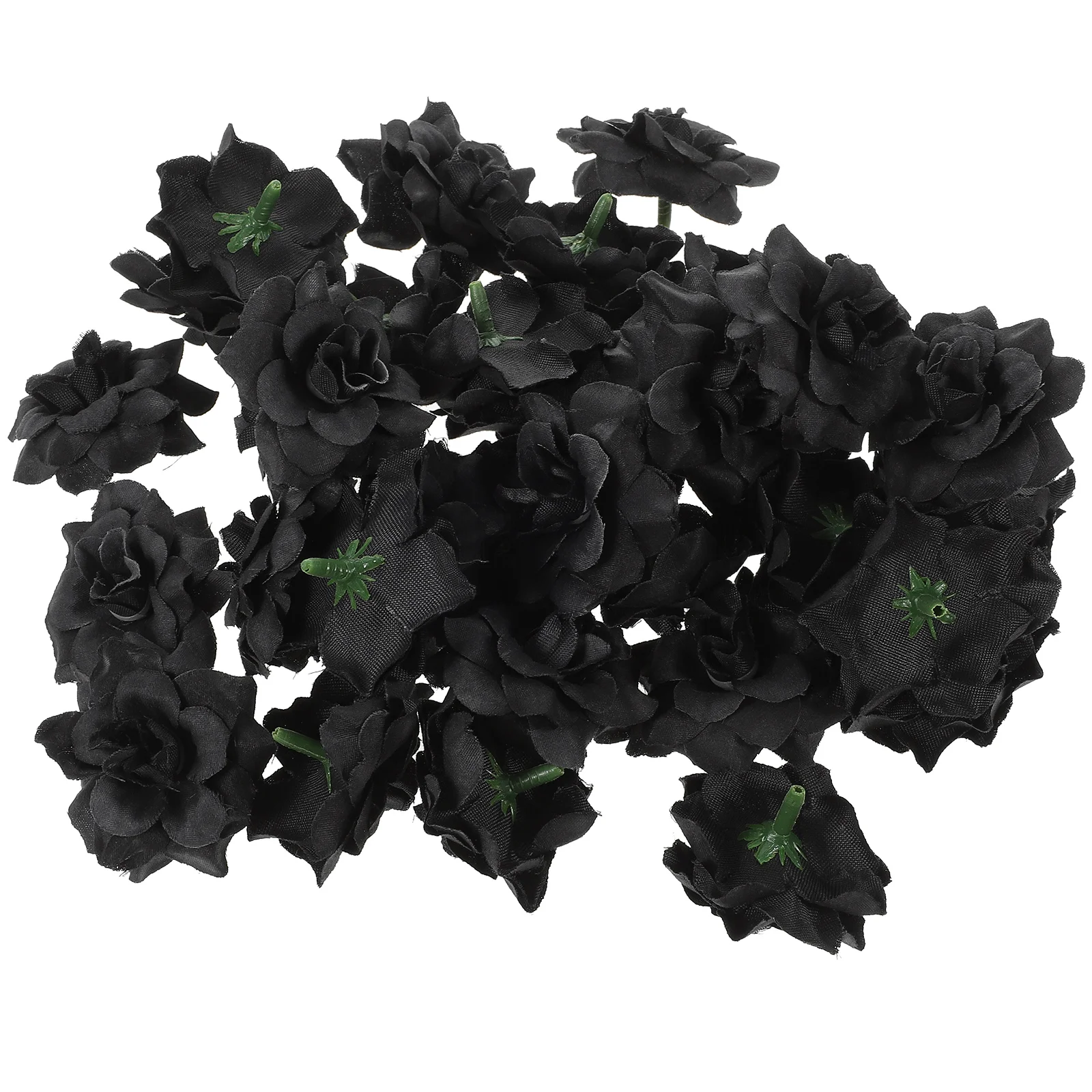 

50pcs Silk Rose Flower Heads for Hat Clothes Album Embellishment (Black) Rose flower for wedding Artificial rose flower