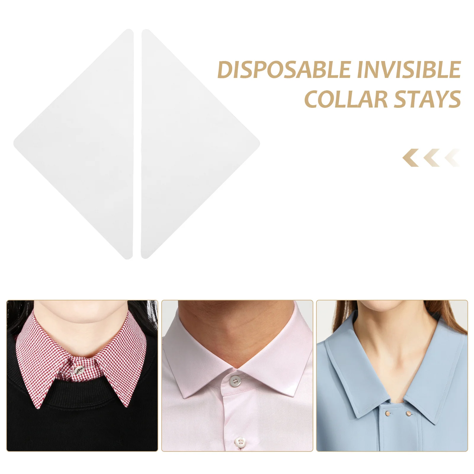 50pcs Shirt Collar Stays Set Transparent Self-Adhesive Collar Support Stickers For Dress Shirts Uniforms Stay Replacements