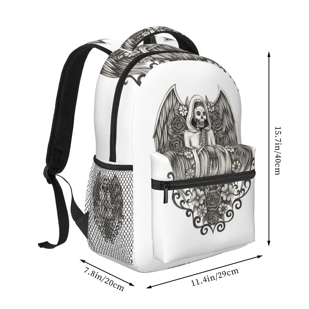 Santa Muerte Spanish Backpacks Boys Girls Bookbag Students School Bags Cartoon Travel Rucksack Shoulder Bag Large Capacity