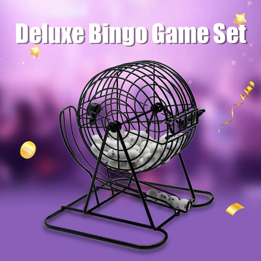 6 Inch Bingo Machine 75 Balls Hand Crank Lottery Draw Machine Portable Manual Operated Lucky Draw Game Annual Meeting