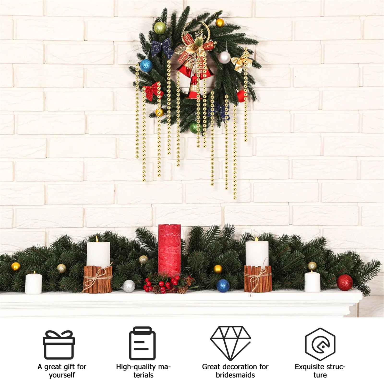 

1 Roll Pearl Beads Garland Faux Pearl Bead Strand for DIY Jewelry Cards Scrapbook Decorations Curtain Beads String