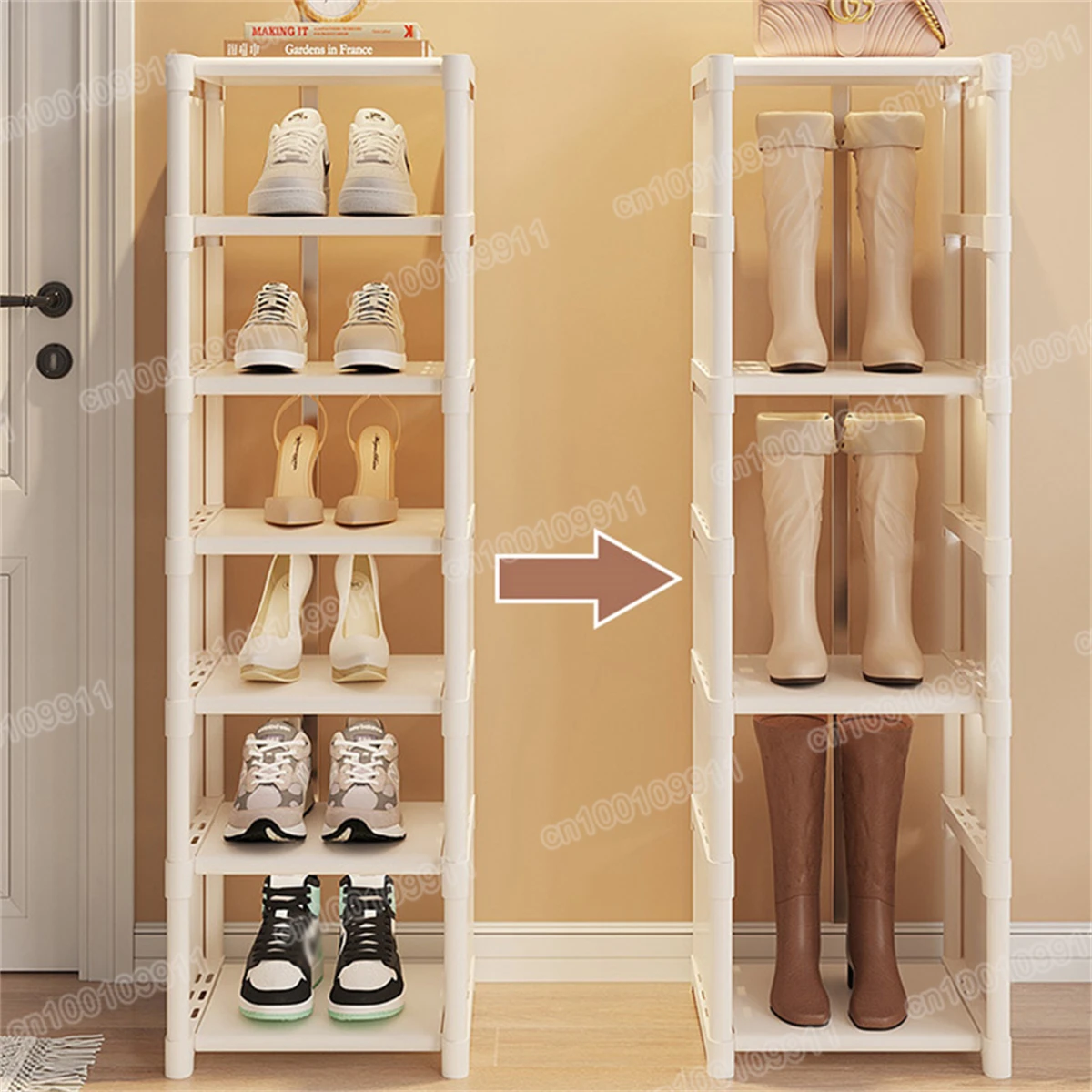 Shoe Rack Storage Organizer Folded 4-8layer Wall Corner Storage Rack Space Saving Shoe Racks for Closet