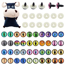 Julie Wang 5-10 Pairs Round Glass Dragon Demon Cat Animal Safety Eyes Button With Washer Toy Doll Eyeball Jewelry Accessory