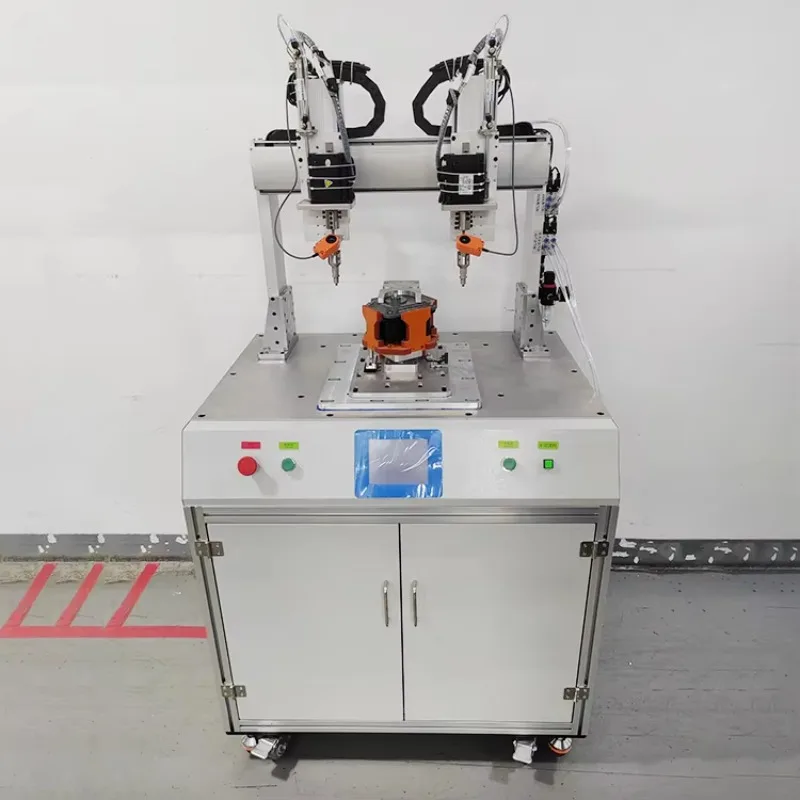 Auto Screw Pneumatic Feeder Floor Type Multi Axis Automatic Screw Locking Machine With Double Screw Head And Rotary Table