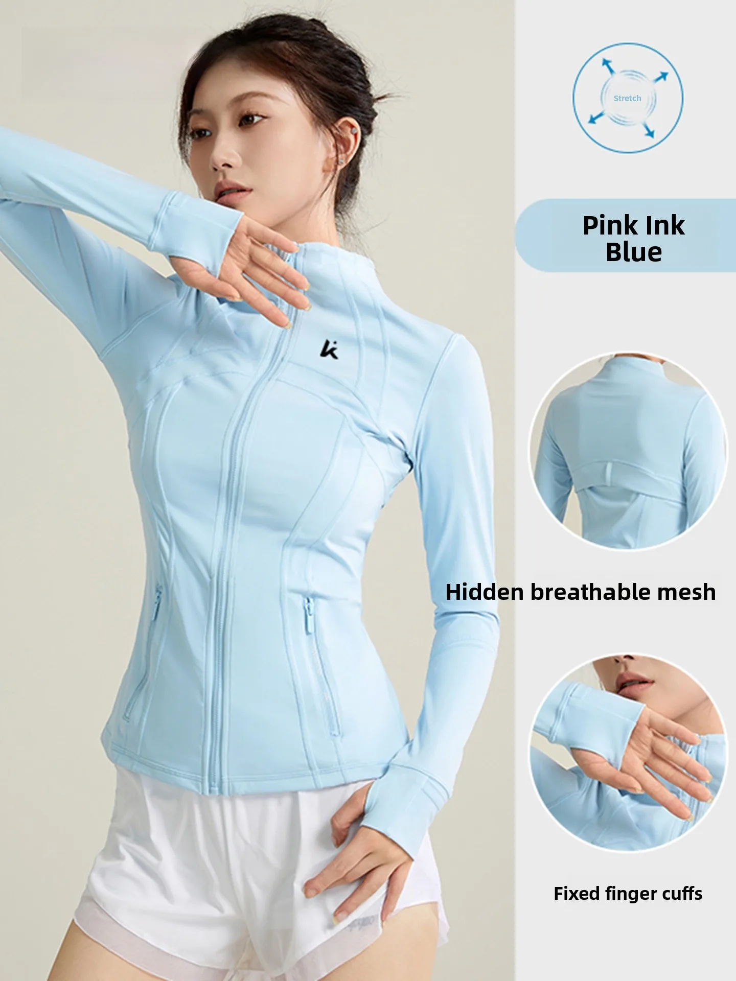   ชุดออกกำลังกายโยคะสำหรับผู้หญิง ชุดฝึกพิลาทิส สไตล์อเมริกัน ทรงเข้ารูป เสื้อแขนยาว แฟชั่นสำหรับกิจกรรมกลางแจ้งและการเดินทาง