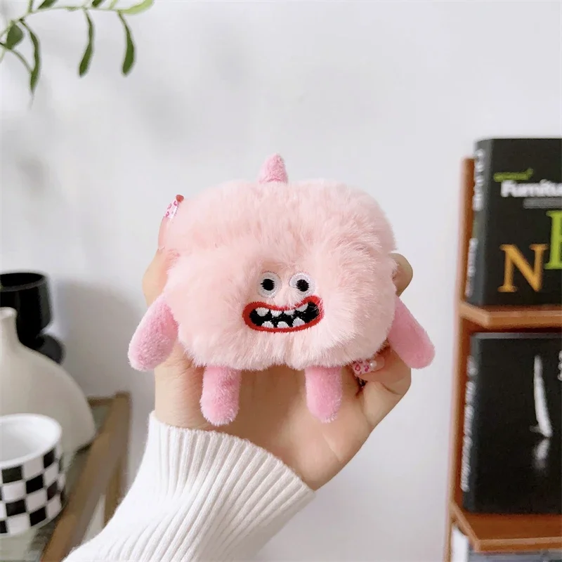 Cute Cartoon Fur Earphone Case for Airpods Pro 3 2 1 Air Pods Pro2 2nd 3rd Generation Funny Fluffy Plush Warm Women Girls Cover