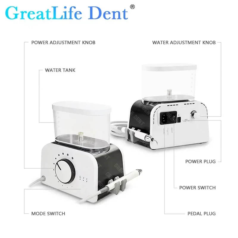 Greatlife dent scaler ultrassônico para dentista multi-função dentes branqueamento limpeza scaler com handpiece fonte de água automática