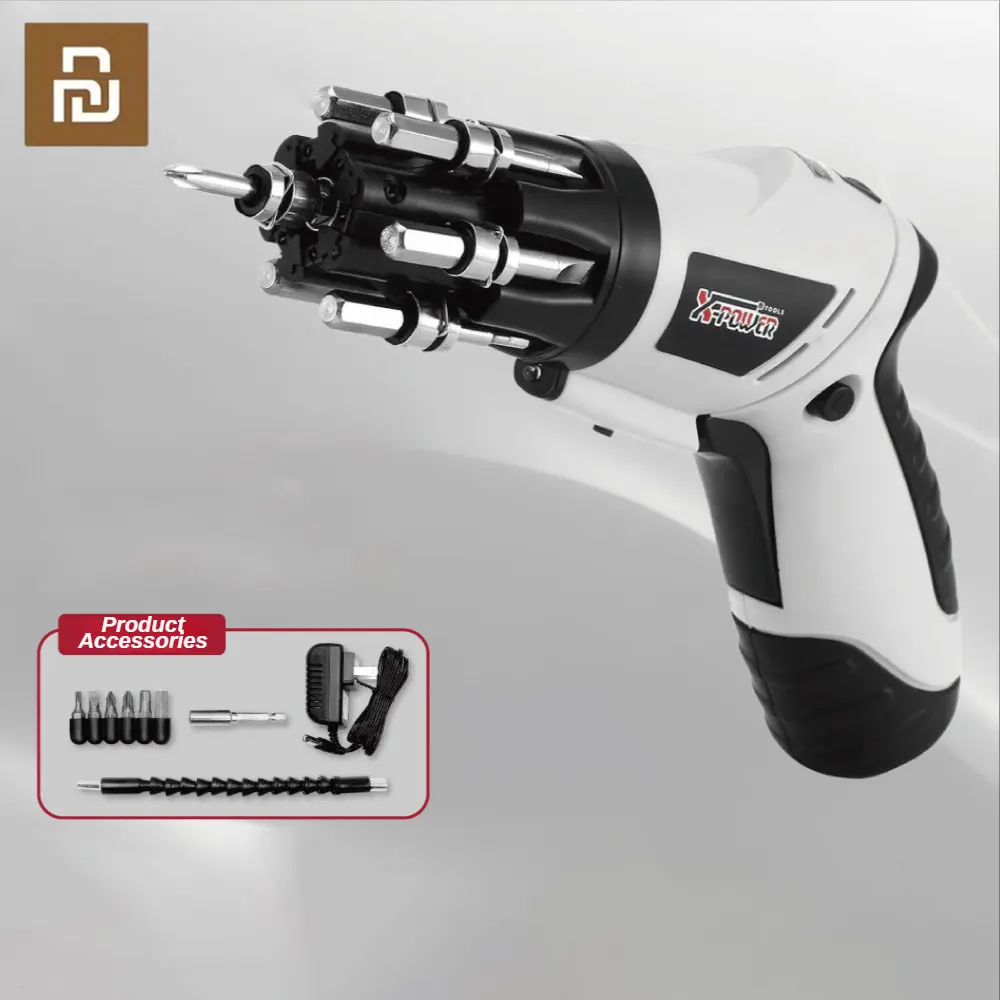 Xiaomi 4.8V Electric Screwdriver Set Rechargeable Cordless Screwdriver Powerful Impact Wireless Screwdriver Drill 6 in 1 Tools