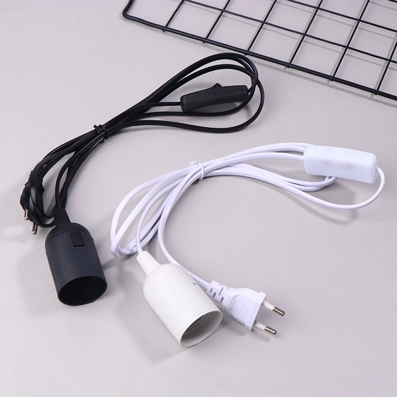 Household EU Plug E27 Lamp Base Holder With ON/OFF Switch Power Cord Cable Hanging Pendant LED Light Lamp Bulb Socket Cord