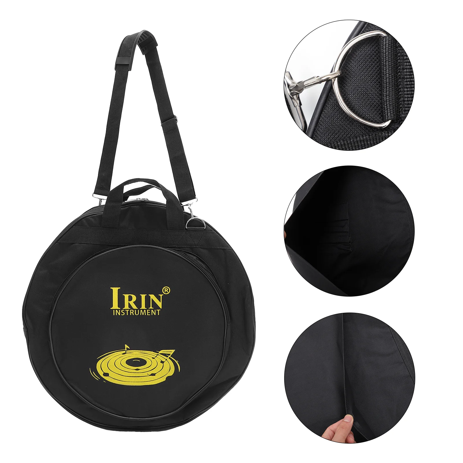 Hard Shell Backpacks Cymbal Bag Handbags Instrument Holder Black Oxford Cloth Round