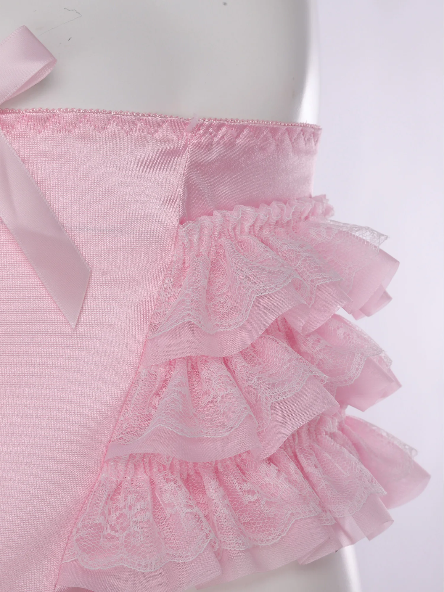 Men's Ruffled Lace Trim Cutout Crotch/Normal Crotch Panties