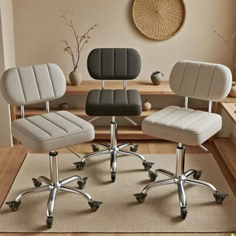 Adjustable Height Makeup Chair Swivel Wheeled Bedroom Vanity Chair Backrest Beauty Chair Pratical Office Chairs Homeuse New Sale