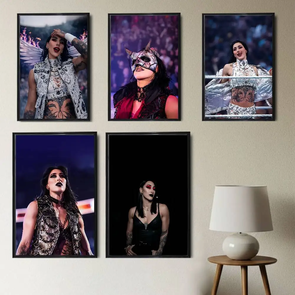 strongest woman Rhea Ripley Poster HD Art Sticky Wall Waterproof Home Living Room Bedroom Bar Aesthetic Decoration
