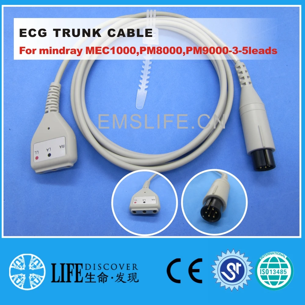 

Popular ECG EKG trunk cable with 3leads 5leads wires for patient monitor