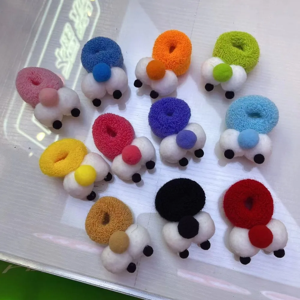 9pcs Hair Band Cartoon Mini Funny Cute Big Eyed Hair Band Girl Candy Colored High Elastic Hair Loop Funny Big Eyes Rope