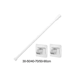 Telescopic Curtain Rod White Easy Install for Closet Curtain Pole Shower Curtain Rod Tension Rod for Home Doorway Cupboard