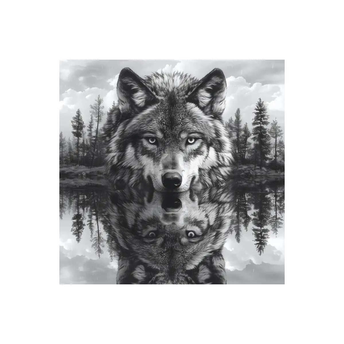 40x40 سنتيمتر/15.7x15.7-بوصة لتقوم بها بنفسك عبر الابره عدة غير المؤطرة كول الذئب تصميم كلمات متقاطعة أداة مجموعة للديكور المنزل وصياغة