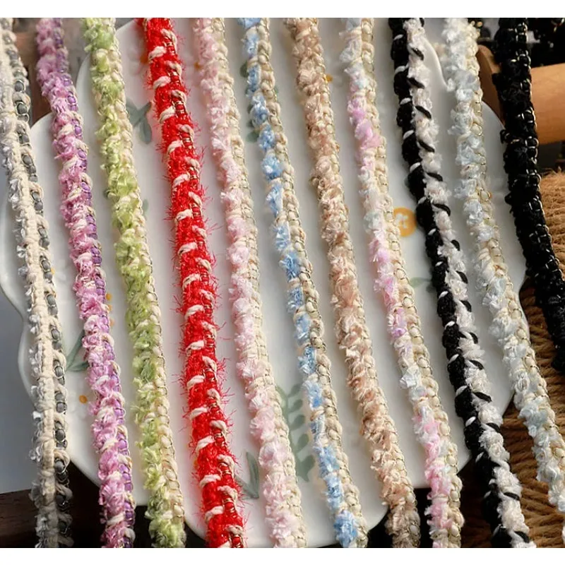 Double Color Cotton Thread Row Webbing, Vintage Clothing Fabric Decoration, Collar Trim, DIY Sewing, Lace Accessories