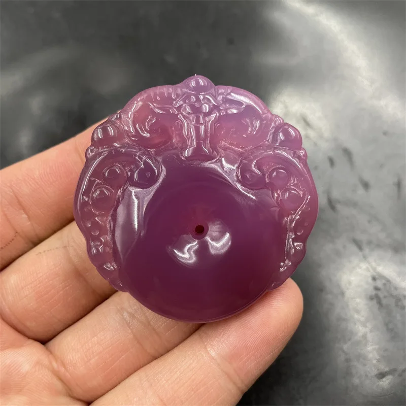 

3Cm Emperor Agate Bull Peace Pendant Large Purple Chalcedony Sweater Chain Ornament