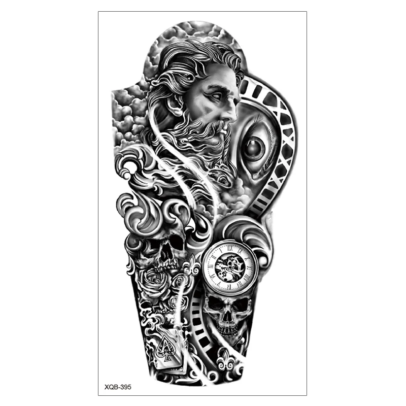 Animal Temporary Tattoo For Men Tiger Clock Fake Tattoo Scary Tattoo For Men Women  car sticker   festival  tattoo sticker