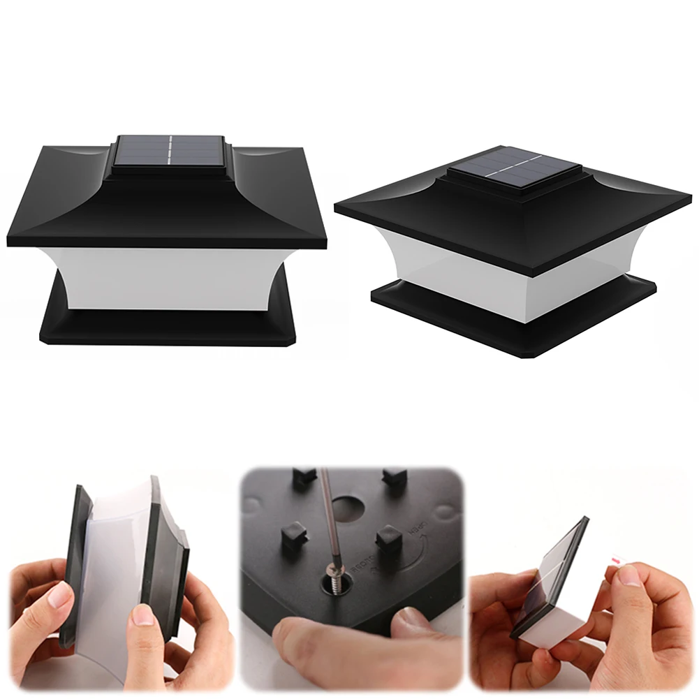 Solar Post Cap Light LED Fence Light Auto On Outdoor LED Light Waterproof Garden Lamp Decorative for Garden Patio Porch